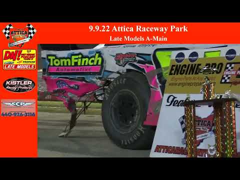 9.9.22 Attica Raceway Park Late Models A-Main - dirt track racing video image