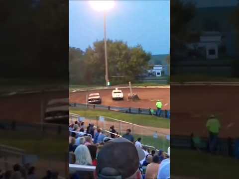 Close Finish! Carroll Co. Figure 8 Race (Stock RWD) from 8/7/21! #figure8racingshorts #TheHootster - dirt track racing video image
