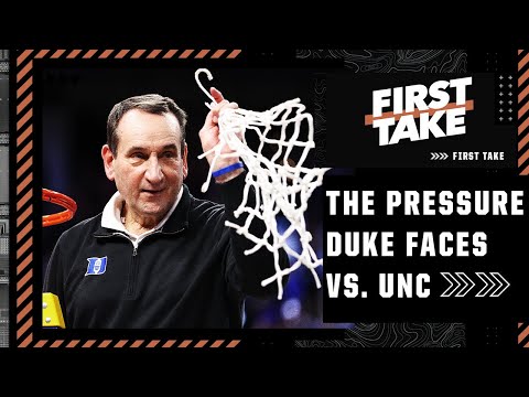 Why all the pressure is on Coach K & Duke vs. UNC in the Final Four | First Take video clip