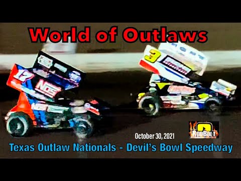 World of Outlaws - Texas Outlaw Nationals - Devil’s Bowl Speedway - October 30, 2021 - dirt track racing video image