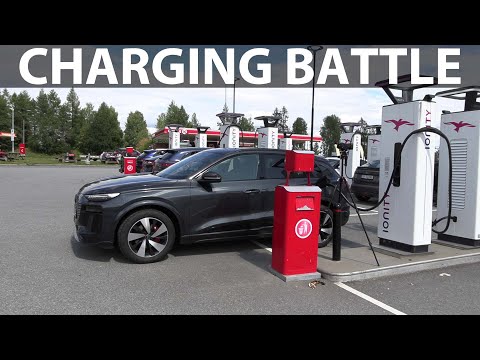 Audi Q6 e-tron charging on Ionity 800 V Ionity & V4 supercharger 400 V