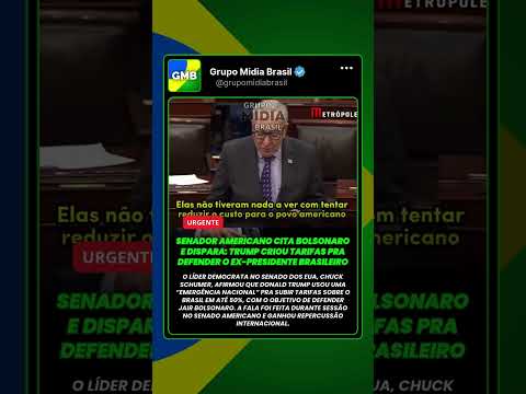 Senador Americano cita Bolsonaro e dispara: Trump criou tarifas pra defender o ex-presidente