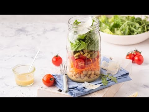[AR] سلطة بلمسة إيطالية / Salad jar - Italian Twist -CookingWithAlia - Episode 734