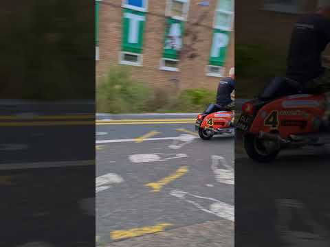 Jerry on his racer #lambretta #oldscooter #italianscooter #scooterrestoration #lambretta #racing