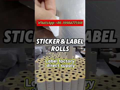 Watch how label roll is cut into smaller rolls in seconds. #adhesivelabel#label #labelprinting