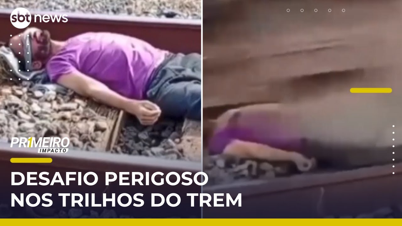 Desafio com trem passando por cima de homem vira caso de polícia | PrimeiroImpacto