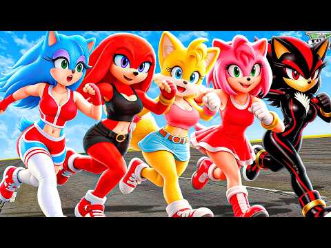 Qué Personaje DE FEMALE SONIC es el MÁS RÁPIDO en GTA 5 ?? (Pelicula)