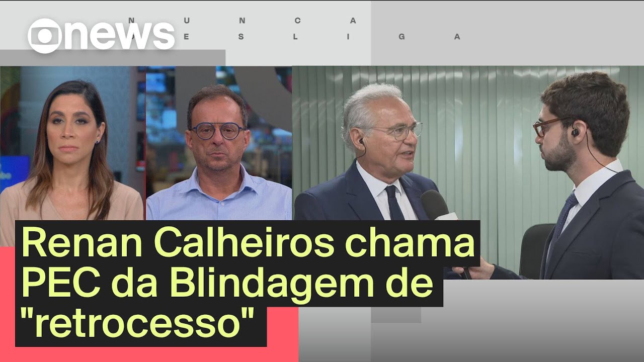 Renan Calheiros chama PEC da Blindagem de retrocesso e diz que vai barrá la | GloboNews Mais