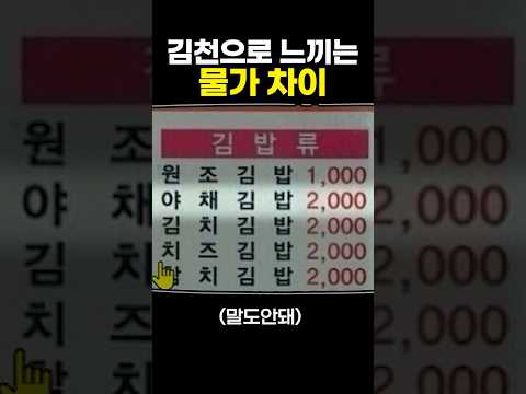 김밥천국으로 보는 물가 차이