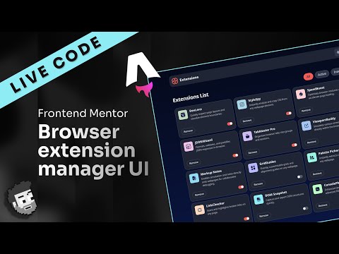 Live Code: Frontend Mentor Browser Extension Manager (Astro)