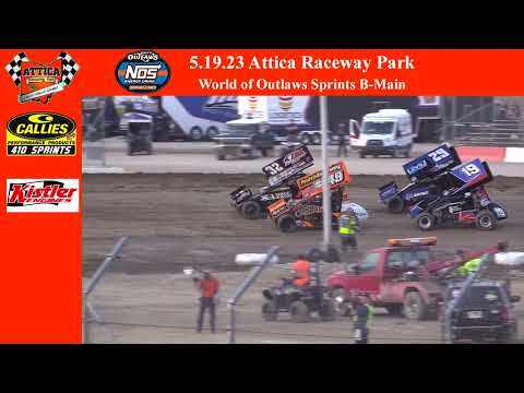 Friday May 19th 2023 | World of Outlaws Sprints B-Main | Attica Raceway Park - dirt track racing video image