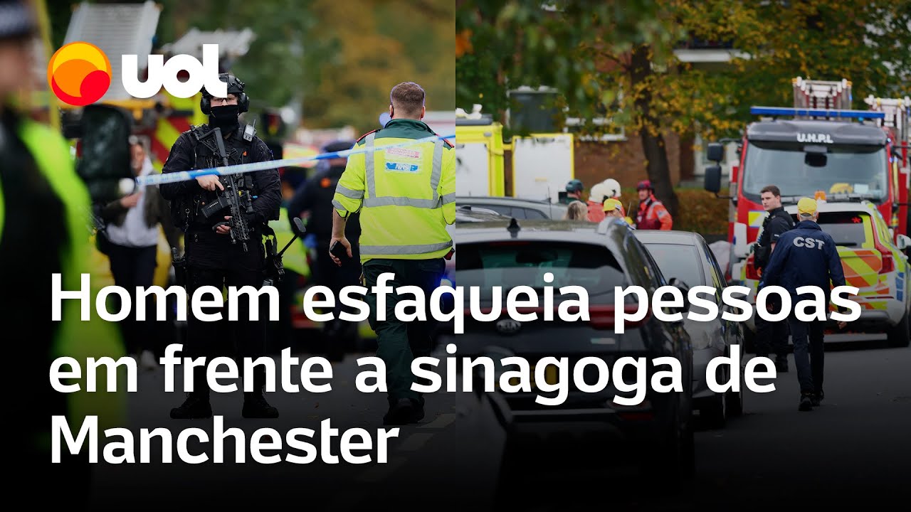 Homem esfaqueia pessoas em frente a sinagoga em Manchester polícia suspeita de terrorismo
