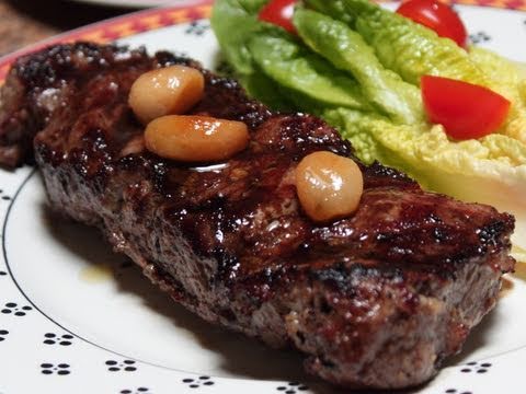 Father Day Steak! Garlic Steak with Roasted Garlic Cloves Recipe - UCRIZtPl9nb9RiXc9btSTQNw