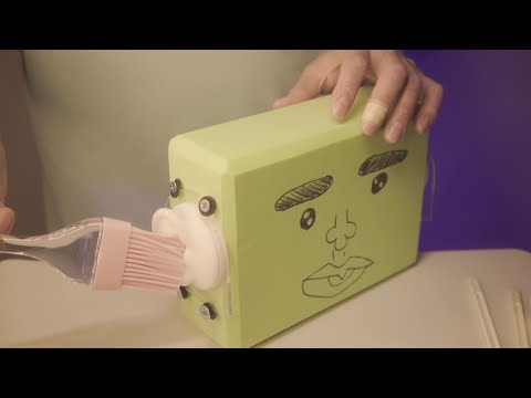 【ASMR】ヨガブロックダミヘにシリコン耳を付けて音を録ってみた【声なし】