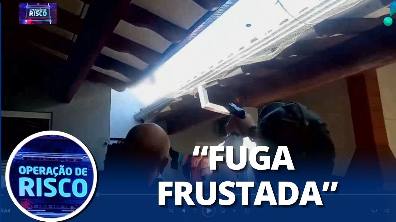 Após mandado de prisão, homem tenta fugir pelo telhado da polícia