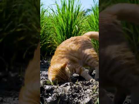 Oren cat play in the mud #cat #studywithmeandmycat