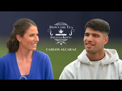 Carlos Alcaraz joins Johanna Konta for afternoon tea 🫖