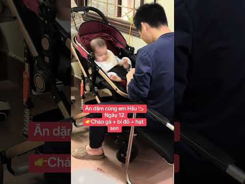 Ăn dặm cùng em Hấu 🍉 : Ngày 12👉Cháo gà + bí đỏ, hạt sen. Hôm nay ba cho em ăn nè✌️