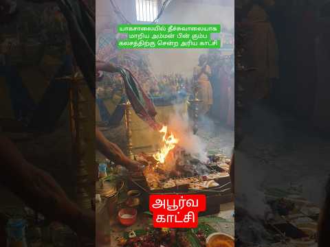 யாகசாலையில் தீச்சுவாலையாக மாறிய அம்மன் பின் கும்ப கலசத்திற்கு சென்ற அரிய காட்சி