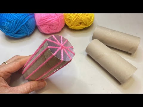 So cute!! Look what I did with the toilet paper rolls and yarn | Genius Recycle Idea   DIY
