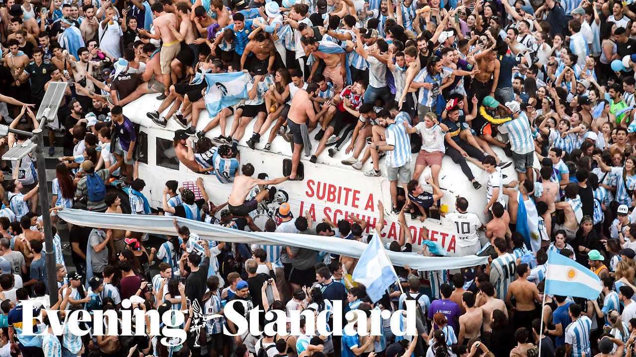 Fans in Buenos Aires celebrate Argentina’s World Cup win