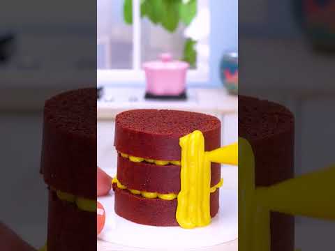 Mini Yellow M&M Cake💛  Satisfying ASMR | Mini Cake #shorts #asmr #miniature #minicake