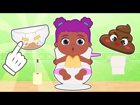 BEBÉS ALEX Y LILY 💩👶 Luna Aprende a Hacer Caca en el Baño