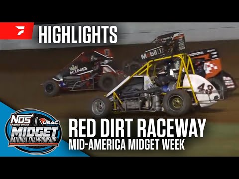 USAC Mid-America Midget Week at Red Dirt Raceway | Highlights 7/9/24 - dirt track racing video image
