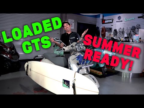 New Vespa GTS Loaded with Beach Going Accessories!