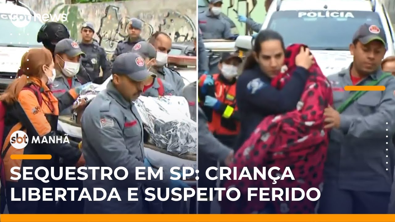 SP Criança de 4 anos é liberada após ser feita refém suspeito foi ferido | SBTManhã