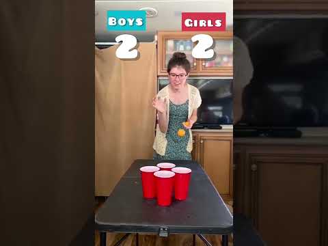 Boys vs Girls Ping Pong Ball Challenge - Family Competition - Short