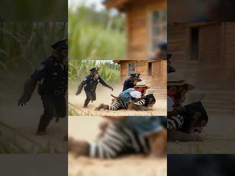 Runaway Monkey! 💨 Sunset Escape from the Striped Life! #shorts