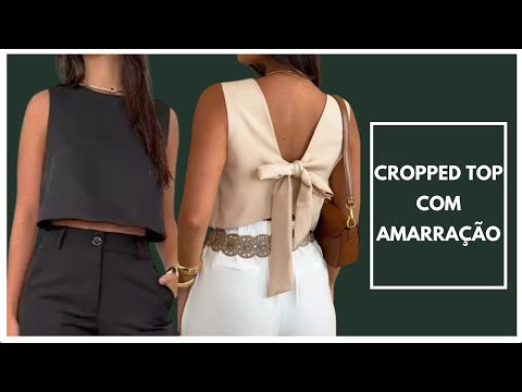 Cropped top com amarração - modelagem e costura + PDF