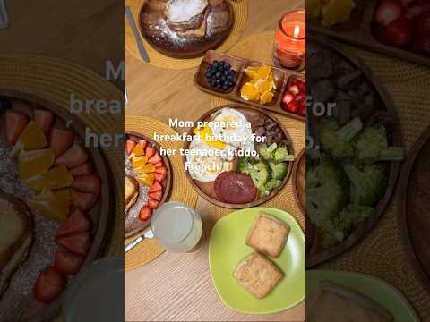 Homemade French toast for a teenager's birthday kiddo🙏🎉🎸🎂🙏