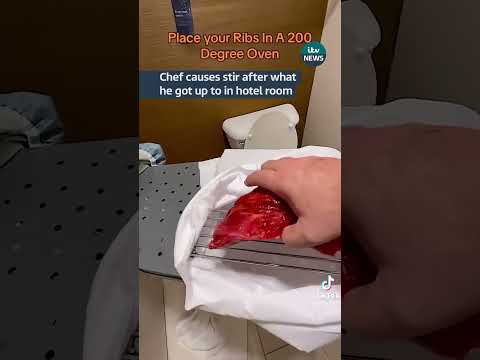 Chef causes stir after what he got up to in hotel room #itvnews