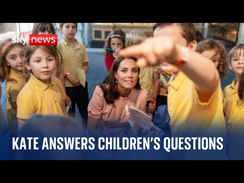 Princess of Wales answers questions from children as they give her tour of new Young V&A