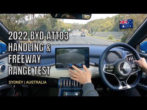 2022 PRODUCTION ATTO3 HANDLING FREEWAY RANGE TEST DRIVE BYD AUSTRALIA