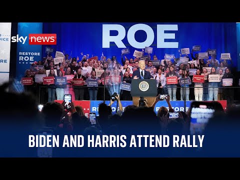 US President Joe Biden, Jill Biden and Kamala Harris attend rally for abortion rights