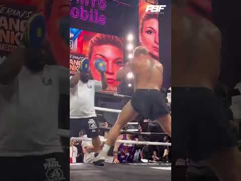 Jake paul shows ksi power on the pads ahead of ryan bourland fight #shorts