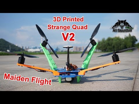 Strange Drones 3D Printed Cruiser Quadcopter V2 Maiden Flight - UCsFctXdFnbeoKpLefdEloEQ