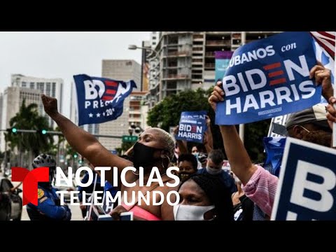 Miles de personas se concentran en el centro de Miami en apoyo a Joe Biden | Noticias Telemundo