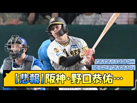 【悲報】阪神・野口恭佑…【なんJ/2ch/5ch/ネット 反応 まとめ/阪神タイガース/岡田監督】