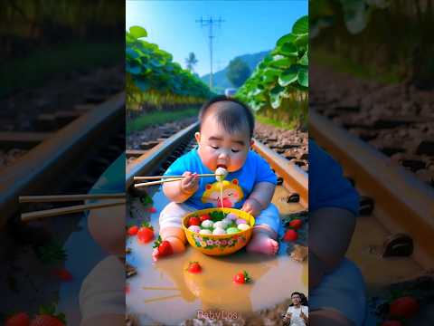 ❤️ Evolution of Baby: Train Attack on Baby for Food Eating #cat #cute #love #shorts BabyLos 80