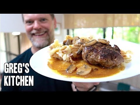 HOW TO MAKE SALISBURY STEAK With Mushroom Gravy  - Greg's Kitchen - UCGXHiIMcPZ9IQNwmJOv12dQ