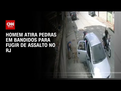 ​Homem atira pedras em bandido para fugir de assalto no RJ | LIVE CNN