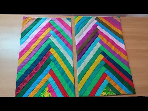Beautiful Pillow Cover Using Colorful Fabric Strips|#pillowcover |Subscribe@Village_lifestyle415