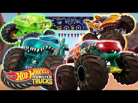 Hot Wheels Monster Trucks | Learning Together Through EPIC CHALLENGES! 1 HR | Hot Wheels