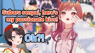 Subaru's Live Reaction When Ririka Gave Her a Passionate Kiss!!! With