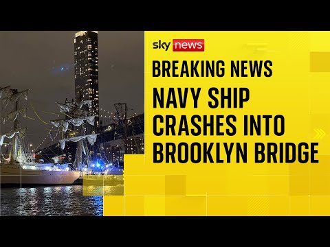 Mexican navy ship crashes into New York's Brooklyn Bridge