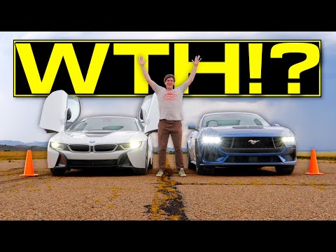 Hybrid Showdown: BMW i8 vs. Mustang GT Drag Race Comparison